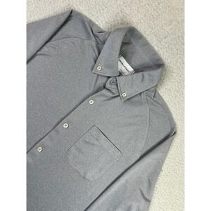 Ministry Of Supply Shirt Mens Medium Gray Performance Long Sleeve Button Up